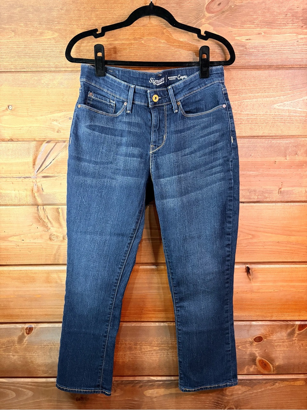 Signature by Levi Strauss Indigo Cropped Modern Capri Jeans Size 6 💕🍁